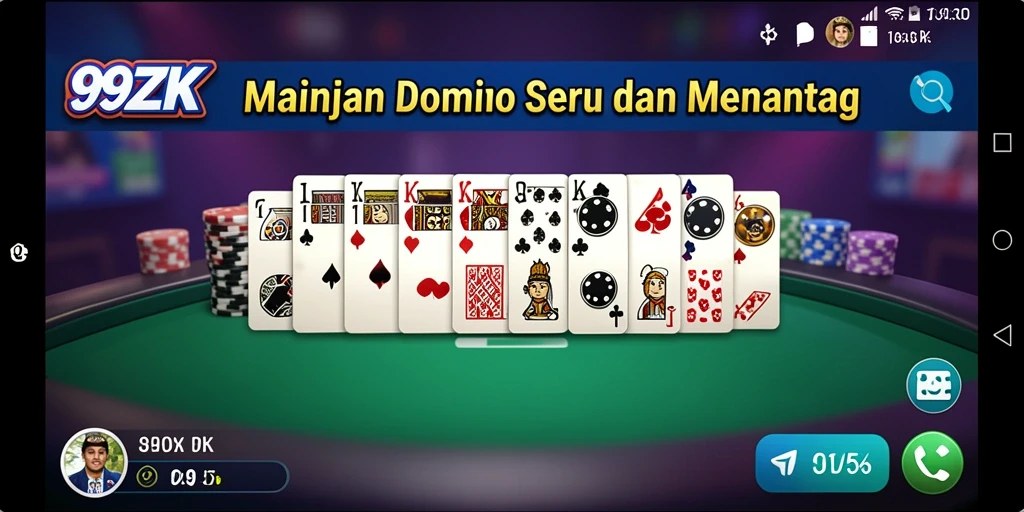 Tampilan gameplay Domino yang seru dan menarik di 99ZK.