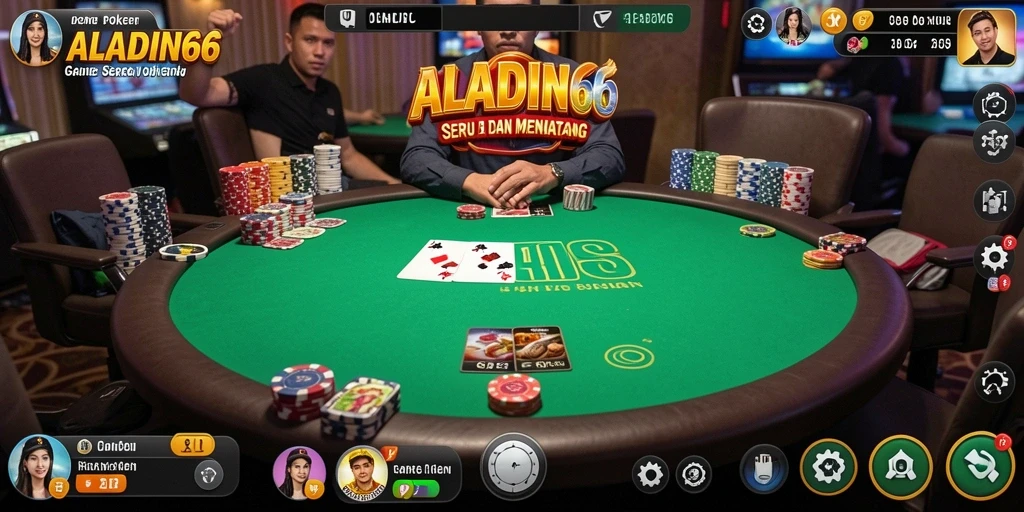 Tampilan gameplay Poker di ALADIN66 yang menarik dan seru.