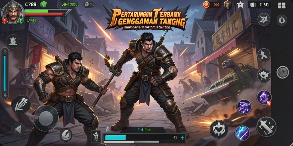Tampilan gameplay seru dengan karakter Fighting yang unik.