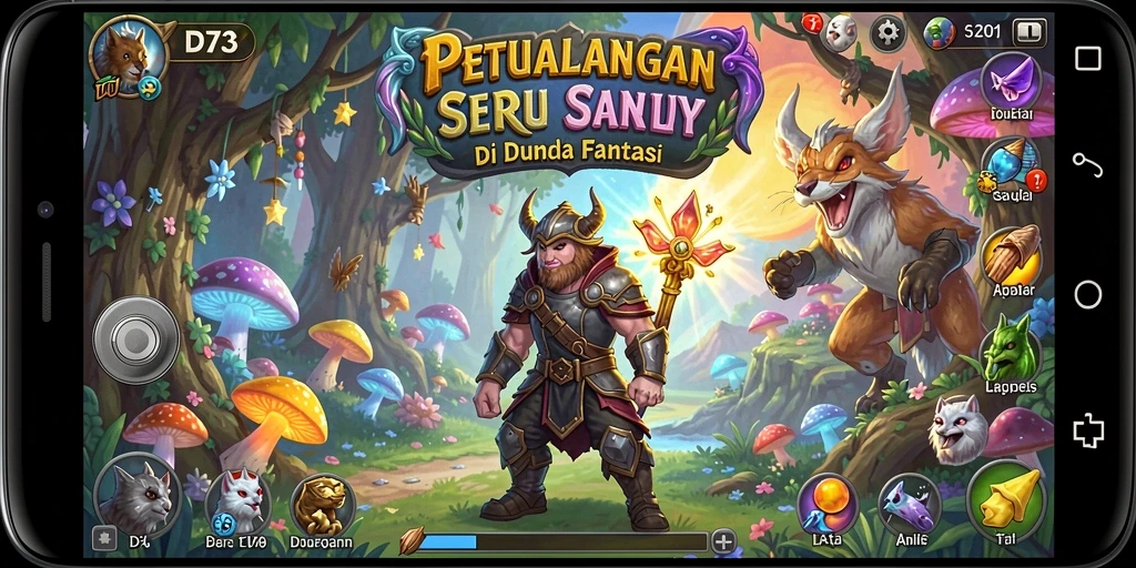 Tampilan gameplay D73 menampilkan aksi petualangan yang mendebarkan.