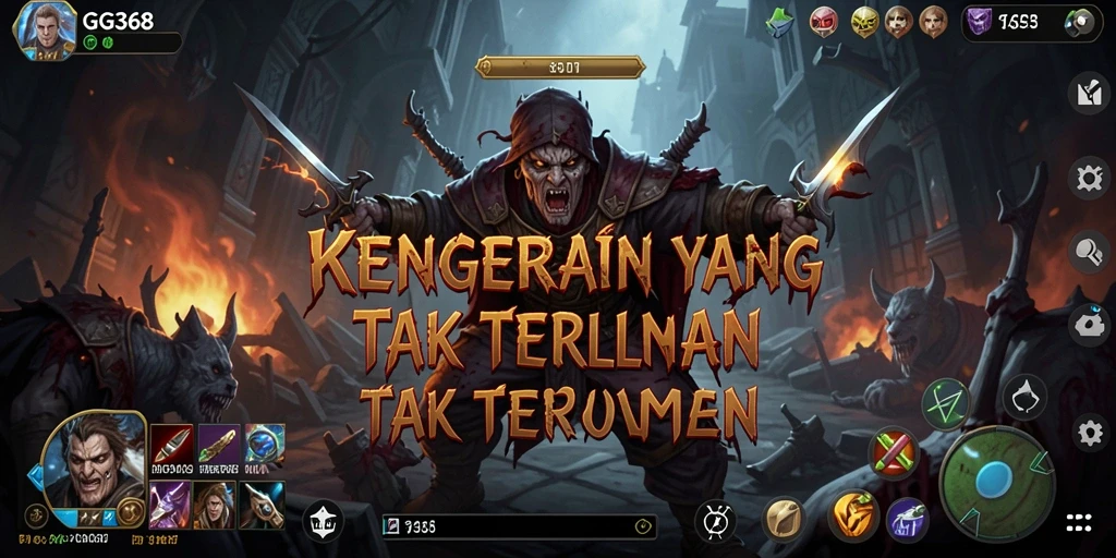Tampilan gameplay GG368 yang menegangkan dengan suasana horor yang mencekam.