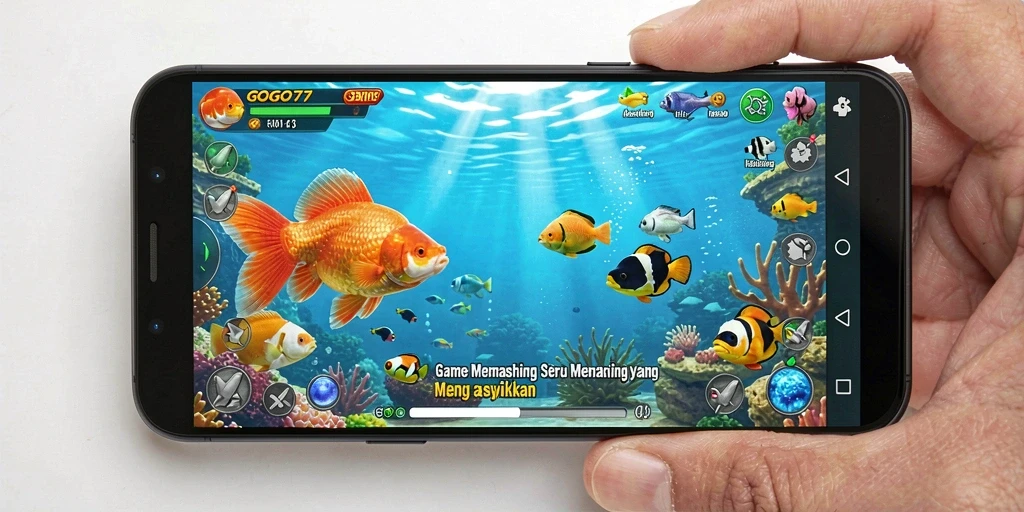 Tangkapan gameplay GOGO77 menampilkan aksi memancing yang mendebarkan.