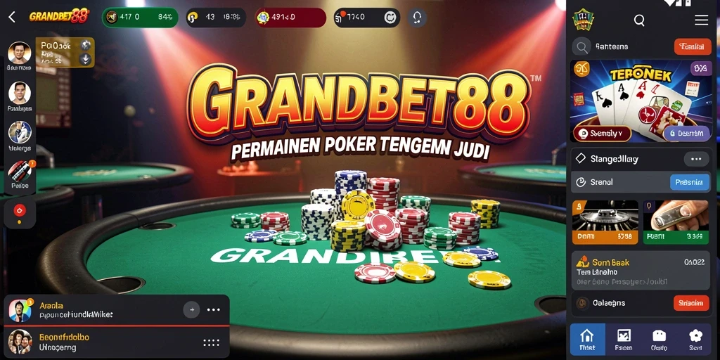 Tampilan gameplay poker yang menarik di GRANDBET88.