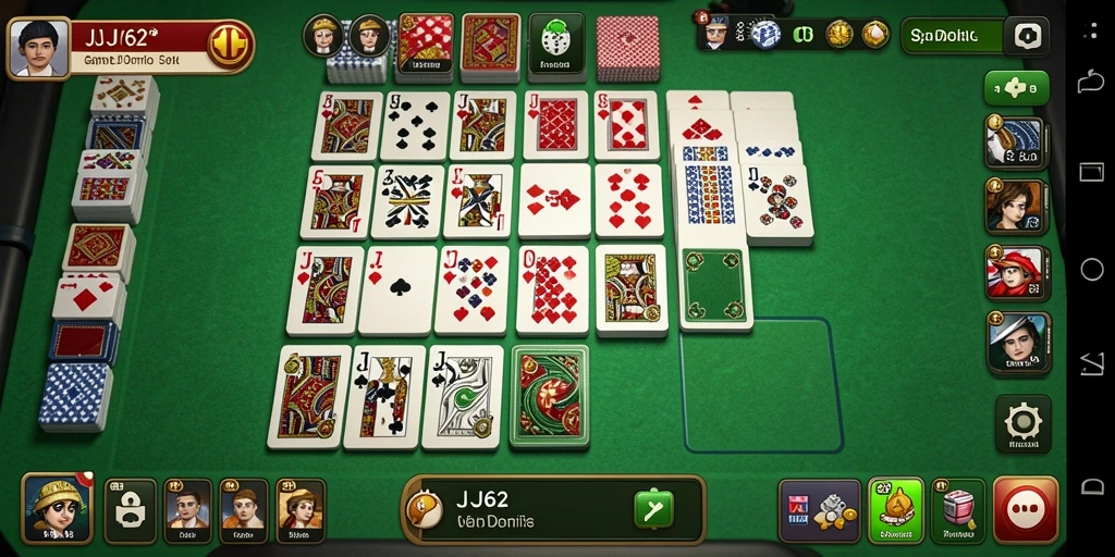 Screenshot gameplay JJ62 yang menampilkan keseruan bermain Domino.