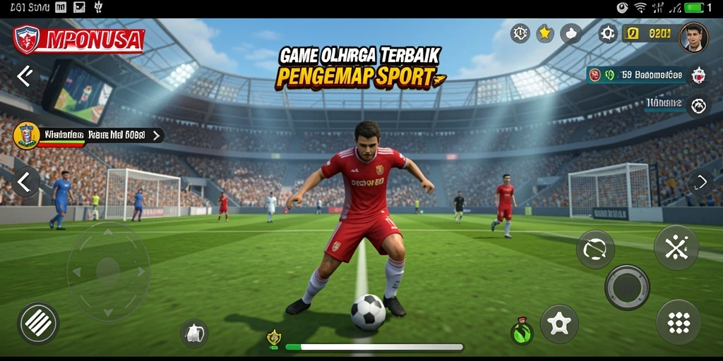 Tampilan screenshot utama MPONUSA menampilkan aksinya di lapangan olahraga.