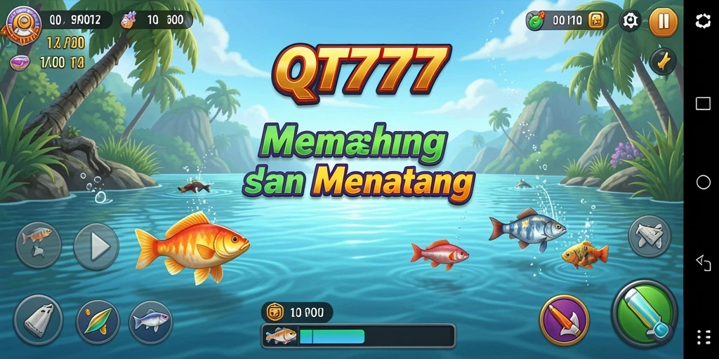 Tampilan gameplay QT777 dengan aksi memancing menarik.
