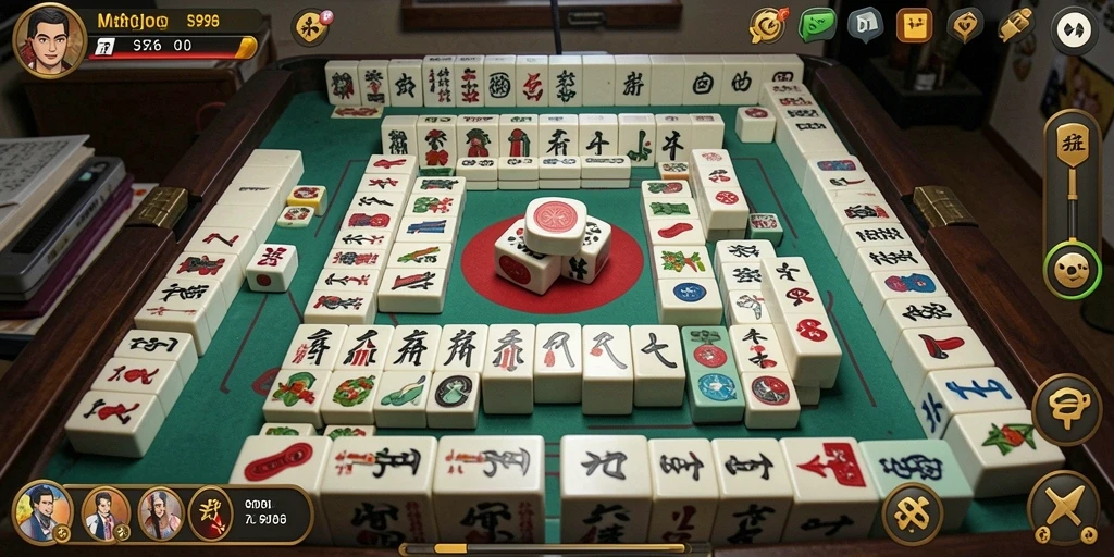 Screenshot SR996 menampilkan suasana permainan Mahjong yang menantang.